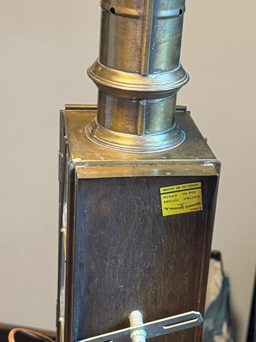 Vintage-Inspired Brass Metal Glass Lantern - Gold Words